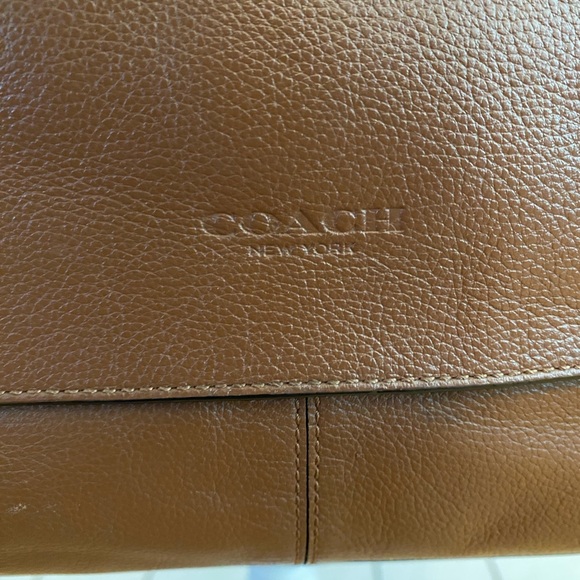 COACH Flap Bag, Medium, Canvas Strap, Silver Hardware, Brown Soft Leather - Picture 4 of 16